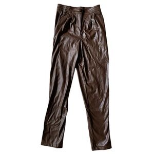 Woman's Princess Polly Chocolate Brown faux leather pants size 2